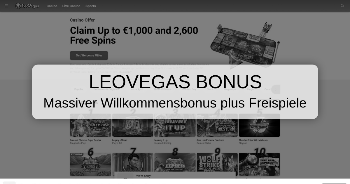 Leovegas Bonus 2026 Deutschland: Verifizierter Casino Bonus